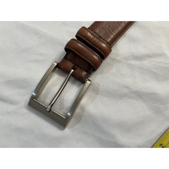 Allen Edmonds Wide Basic Dress Calfskin Leather Belt Mens 38 Brown 39506 - Picture 8 of 11
